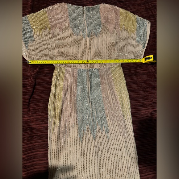 LIV FOSTER ❤️❤️ Luxurious Beaded Sequin Dolman Sleeve Faux-Wrap Dress size 6 NWT - Picture 10 of 15